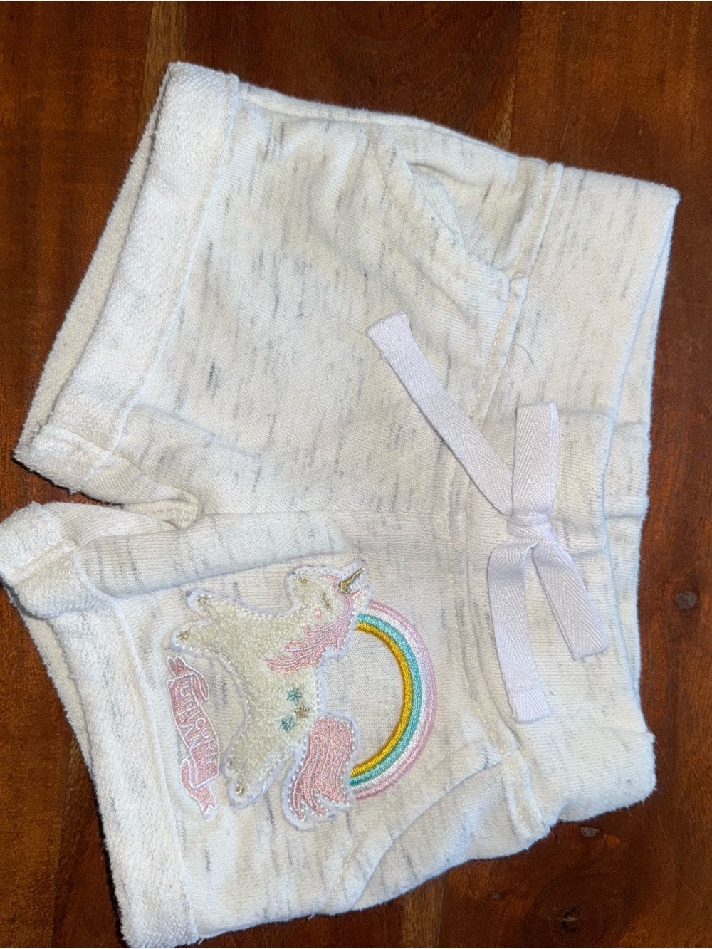 Reflex White Girls Unicorn Rainbow Shorts